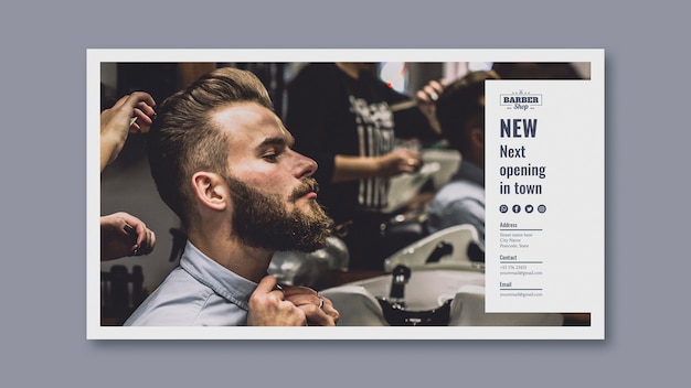 Banner template with barber concept