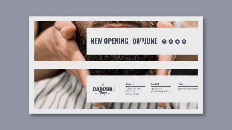 Free PSD banner template with barber concept