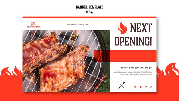 Banner template with bbq theme