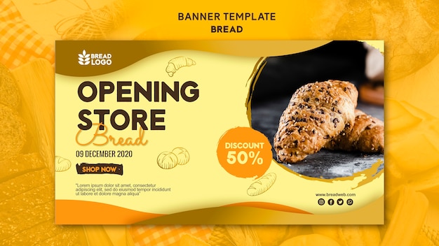 Banner template with bread