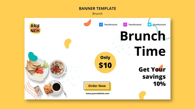 PSD gratuito modello dell'insegna con il concetto del brunch