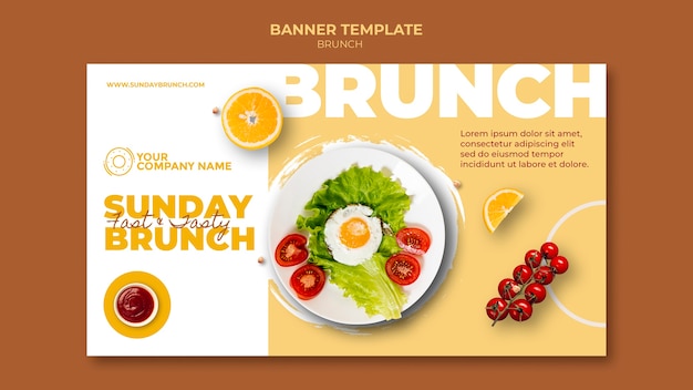 Modello di banner con design per il brunch