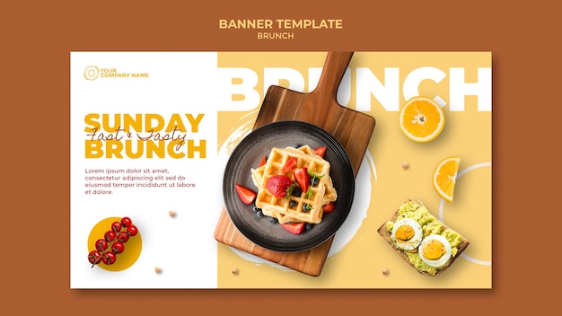 PSD gratuito modello della bandiera con il tema del brunch