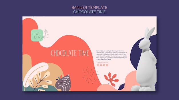 PSD gratuito modello di banner con design al cioccolato