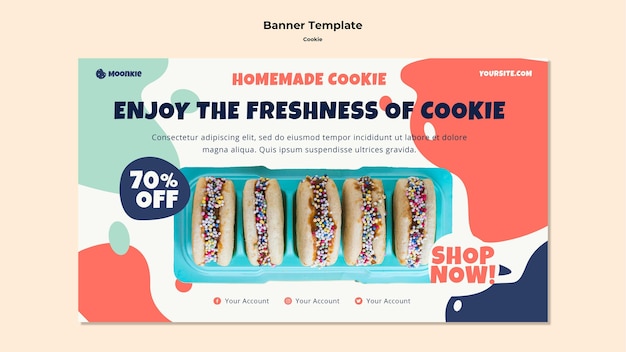Free PSD banner template with cookies