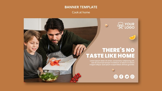Free PSD banner template with cooking