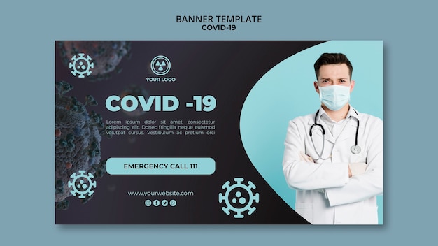 Banner template with covid 19