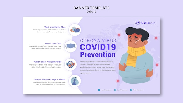 Banner template with covid19