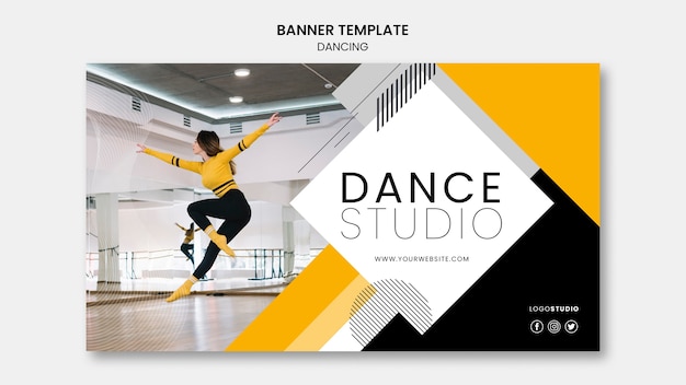 Banner template with dance studio