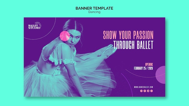 無料PSD ダンスコンセプトのバナーテンプレート