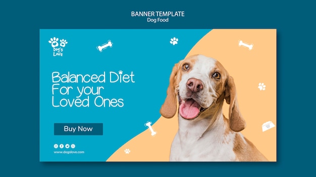 Banner template with dog food