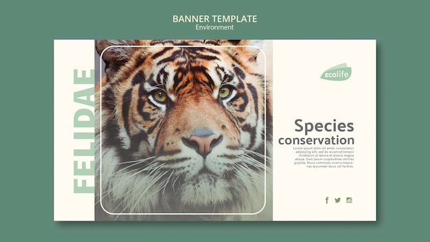 Free PSD banner template with environment theme