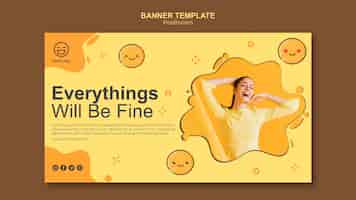 Free PSD banner template with everything will be fine