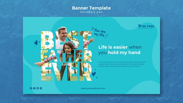 Free PSD banner template with fathers day