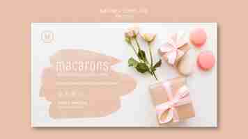 Free PSD banner template with macarons