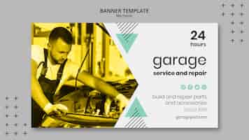 Free PSD banner template with mechanic design