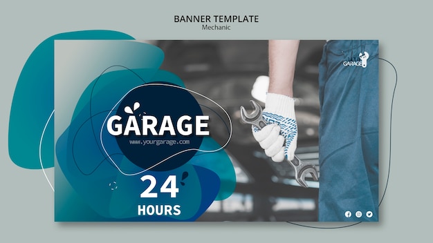 Banner template with mechanic theme