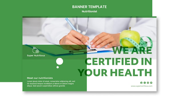 Free PSD banner template with nutritionist ad