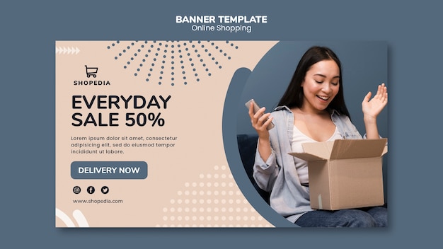 Banner template with online shopping