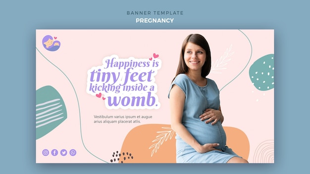 Banner template with pregnant woman