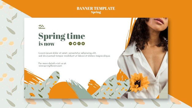 PSD gratuito modello di banner con vendita di primavera