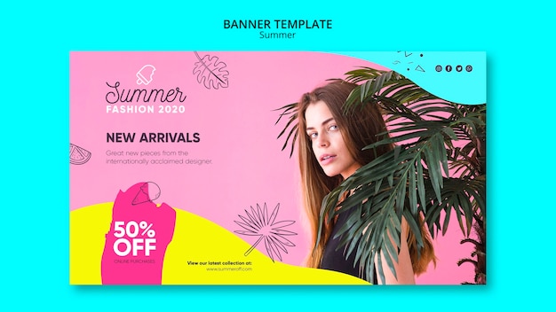 Free PSD banner template with summer sale