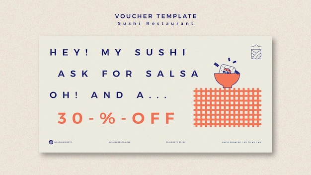 Free PSD banner template with sushi restaurant