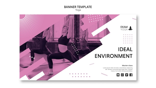 Free PSD banner template with yoga concept