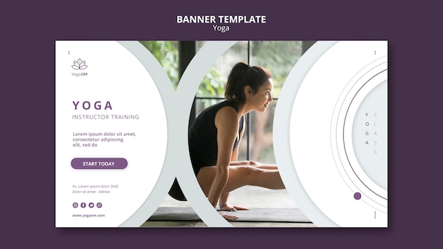 banner template with yoga design