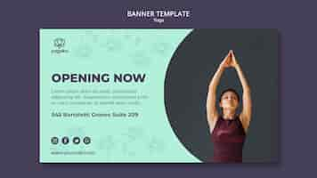 Free PSD banner template with yoga theme