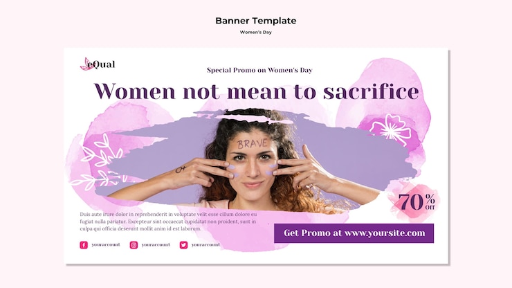 無料PSD 女性の日のお祝いのバナーテンプレート