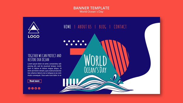Banner template world ocean day