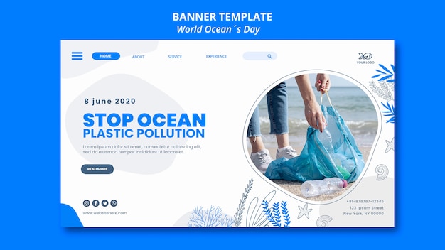 Banner template world ocean's day