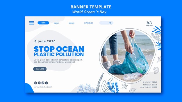 Banner template world ocean's day
