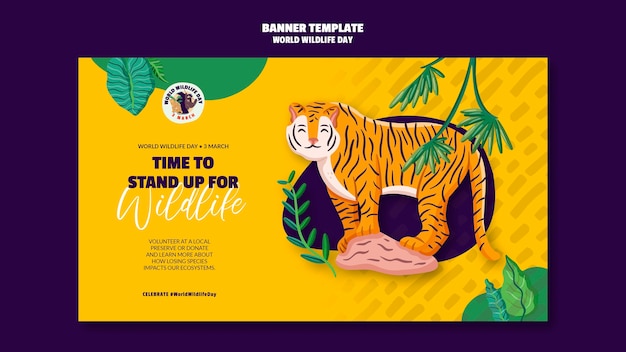 Banner template for world wildlife day celebration