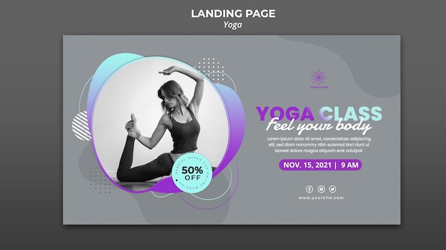 Free PSD banner template for yoga lessons