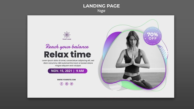Banner template for yoga lessons