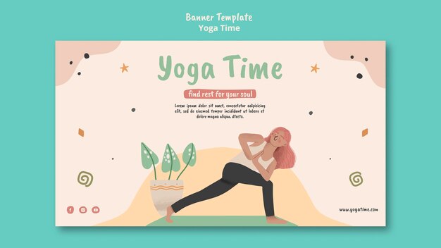 Free PSD banner template for yoga time