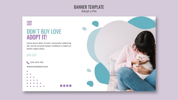 banner theme template with pet adoption
