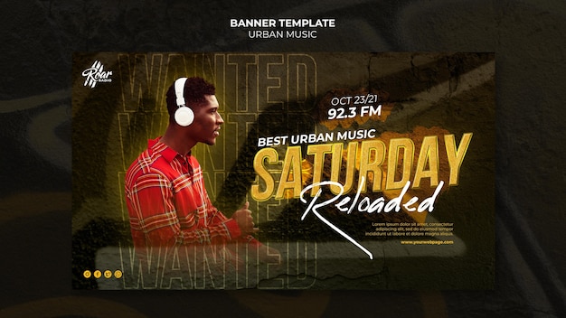 Free PSD banner urban music design template