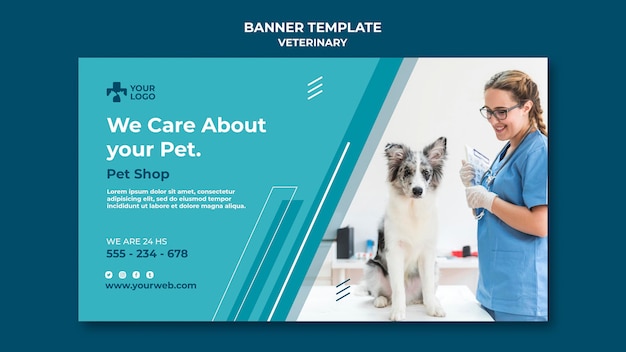 PSD gratuito modello di banner clinica veterinaria