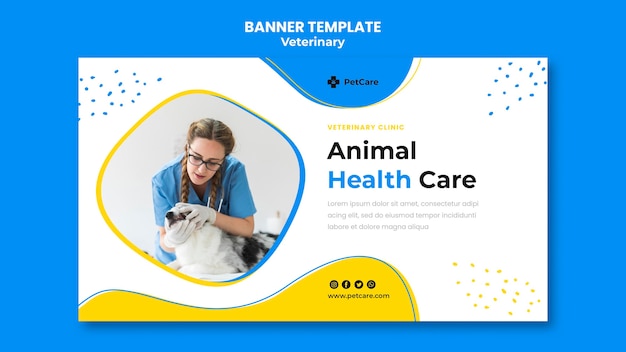 PSD gratuito modello di banner clinica veterinaria