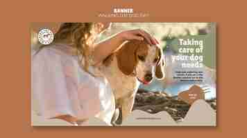 Free PSD banner walking the dog day ad template