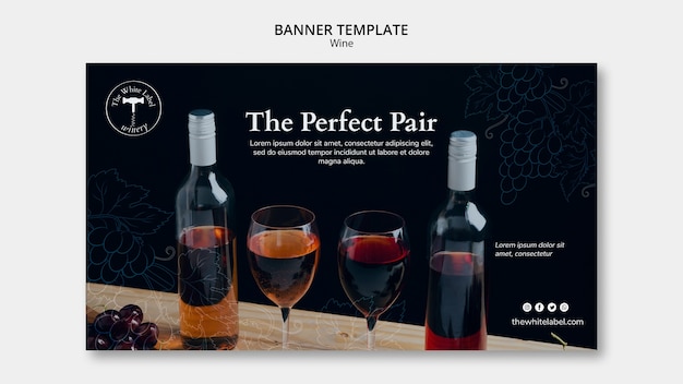 Free PSD banner wine shop template