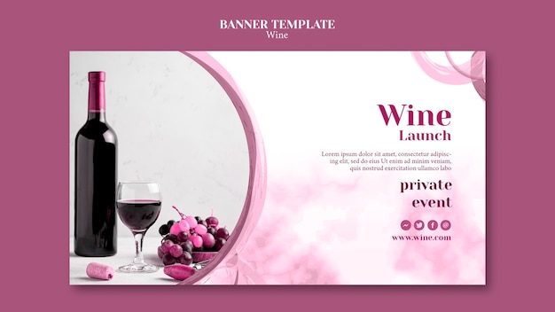 Free PSD banner for wine tasting