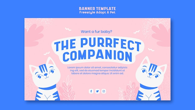 Free PSD banner with adopt pet template