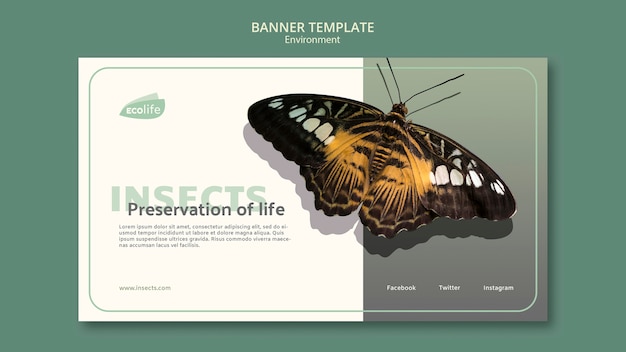 Free PSD banner with environment design