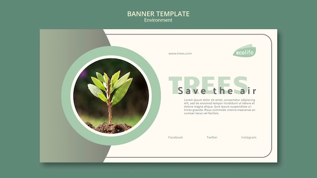 Free PSD banner with environment theme