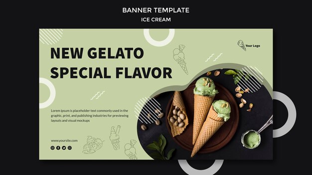 Banner with ice cream design