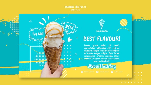 Unleash Your Creativity: Ice Cream Banner – PSD Templates (Free PSD Download)